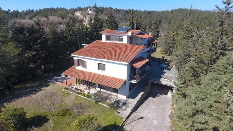 Aerial - Three-Storey House with Garden in Serrai Centre