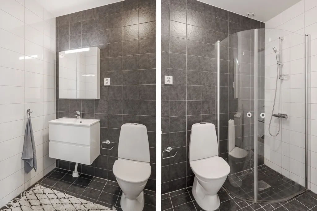 Bathrooms - Modern Flat with Balconies in Hasslum