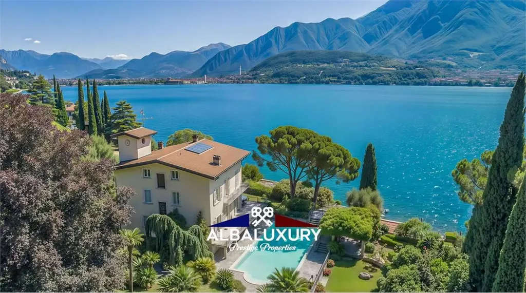 Aerial - Waterfront Villa with Lake View in Lake Como