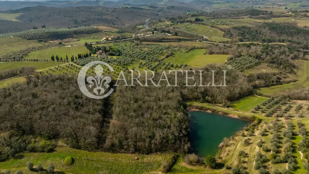Vue aérienne - Vineyard Estate with Casale in Chianti