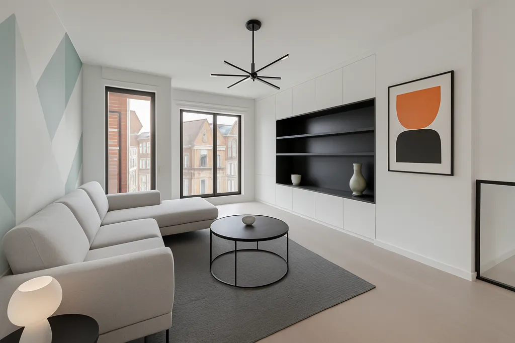 Séjour - Appartement Moderne avec Deux Terrasses à Bruges