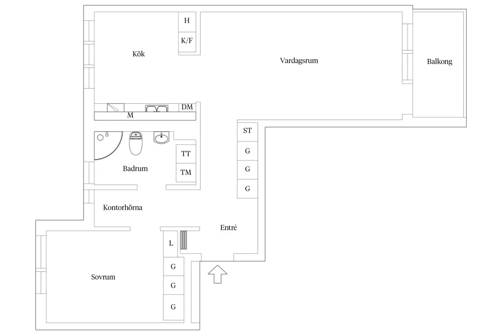 Plan - Modern Flat with Balcony in Söder, Göteborg