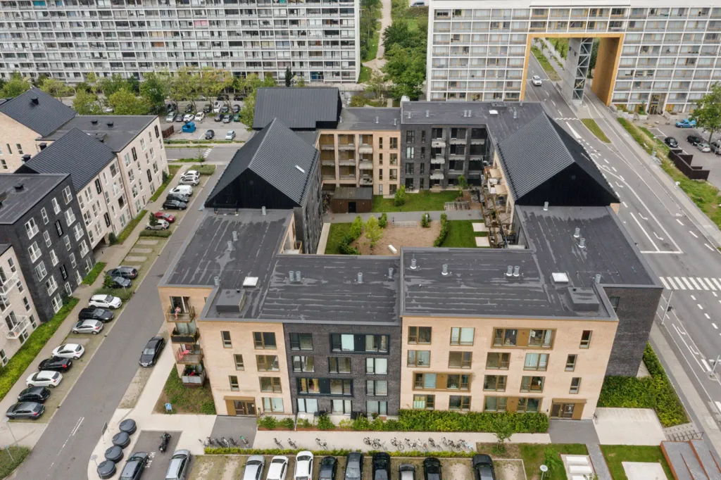 Vue aérienne - Modern Apartment with Garden Access in Aarhus