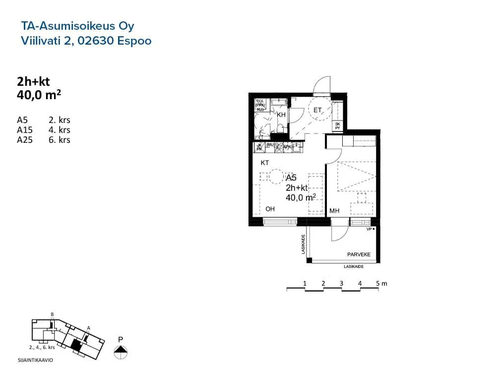 Planimetria - Bright Duplex with Balcony in Espoo