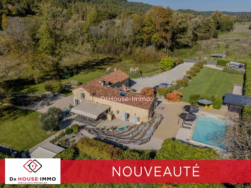 Aerial - 16th Century Mill with Pool in Montignac