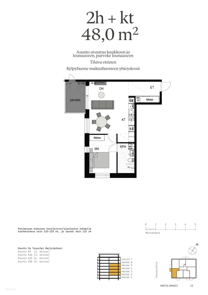Plan - Modern Apartment with Balcony in Tuusula