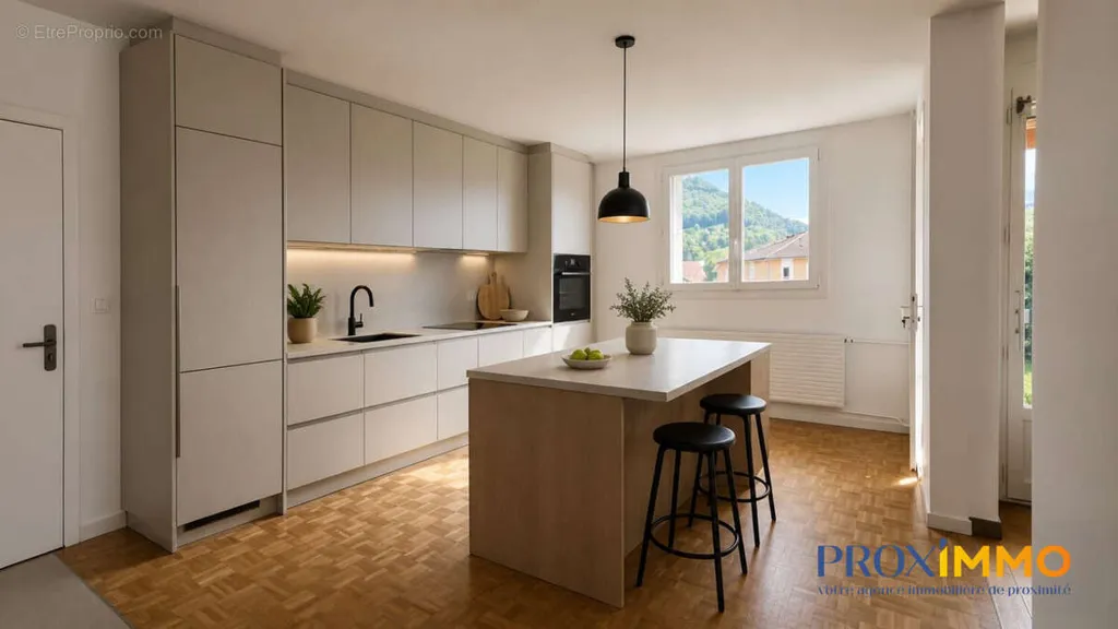 Cuisine - Appartement Traversant avec Terrasse à Voiron