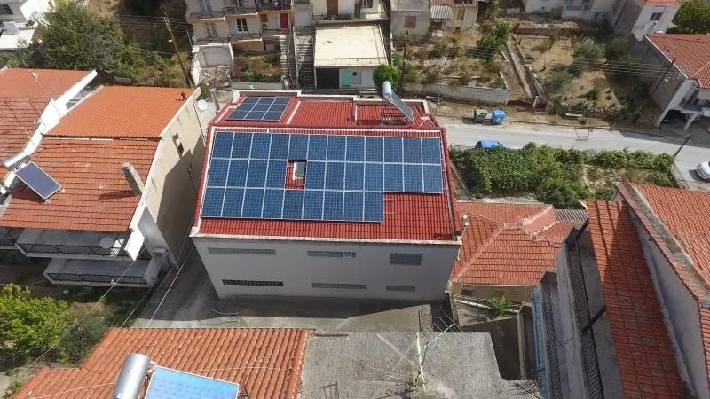 Vue aérienne - Three-Bedroom House with Garden in Kallithea, Serres