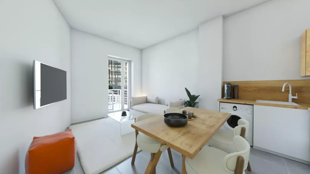 Living Room - Duplex Apartment with Balcony in Lambesc