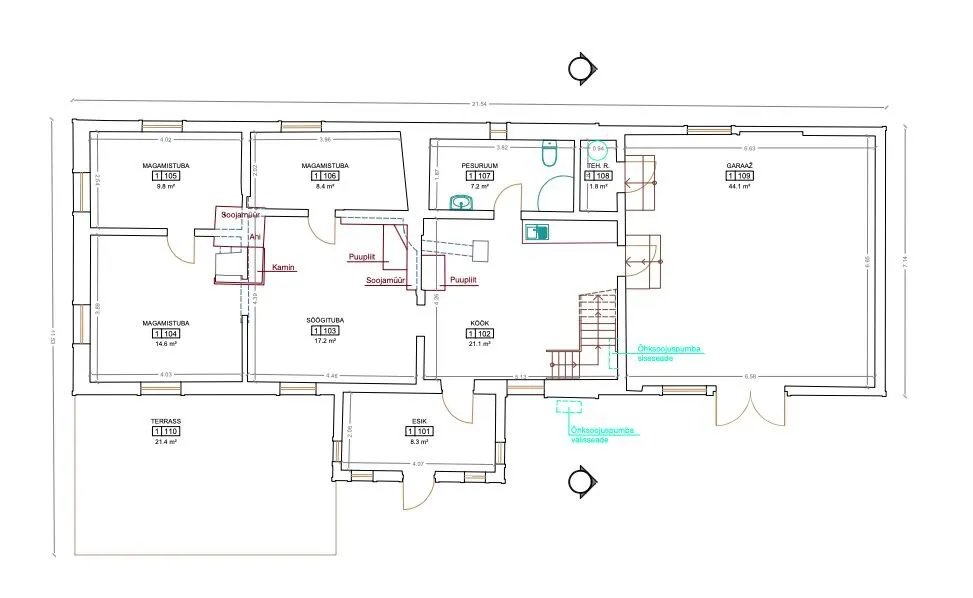 Floor Plan - Renovated Cottage with Sauna in Soeva
