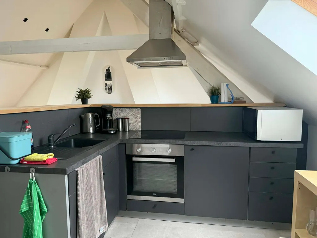 Kitchen - Apartment with Large Skylights in Merksem, Antwerp