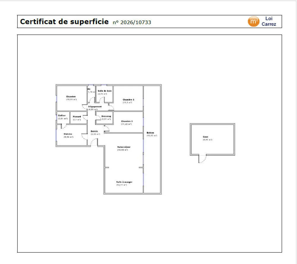 Planimetria - Spacious 5-Piece Apartment with Balcony in Isère