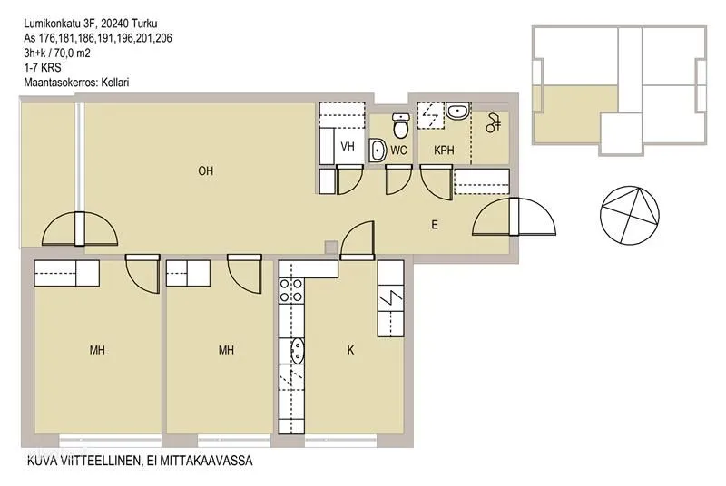 Plan - Apartment with Glazed Balcony in Pansio