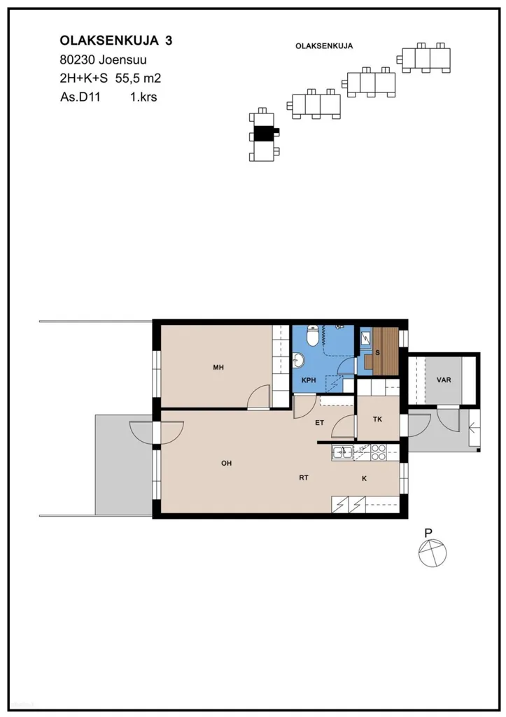 Planimetria - Terraced House with Garden in Joensuu