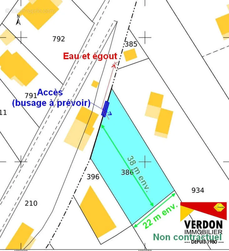 Plan - Terrain à Bâtir avec Vue Dégagée à La Mure