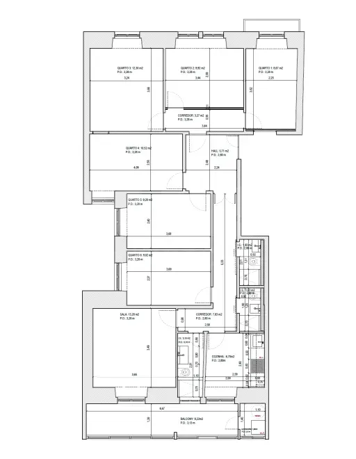 Planimetria - T6 Apartment with River View in Belém