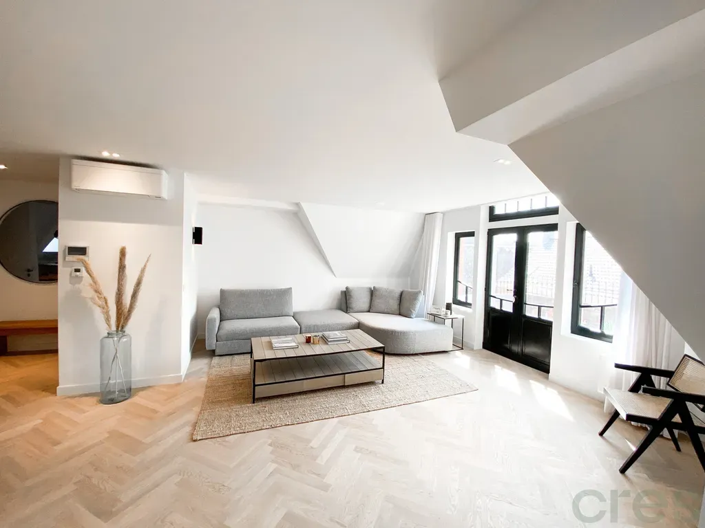 Living Room - Iconic Duplex with River View in Burcht