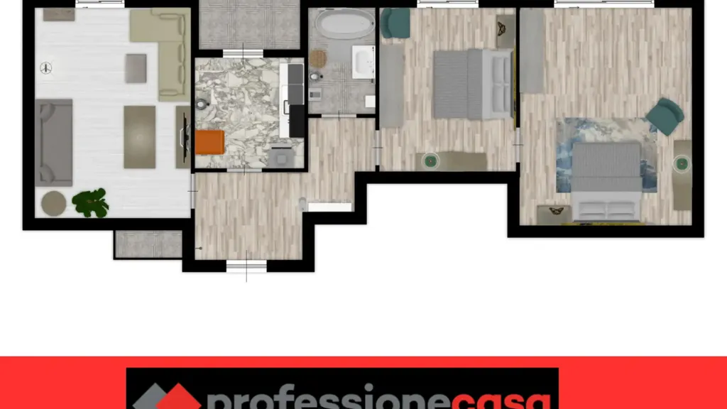 Triplex with Balconies in Central Bari