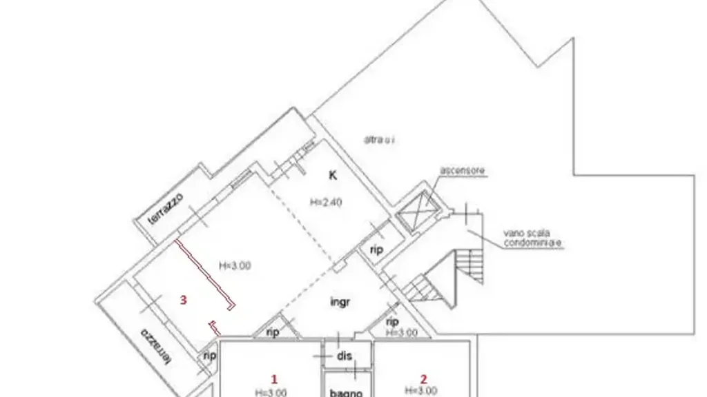 Plaan - Rearranged Apartment with Balcony in Empoli