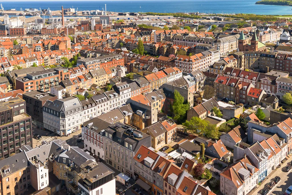 Vue aérienne - 2-Bedroom Apartment with Balcony in Aarhus