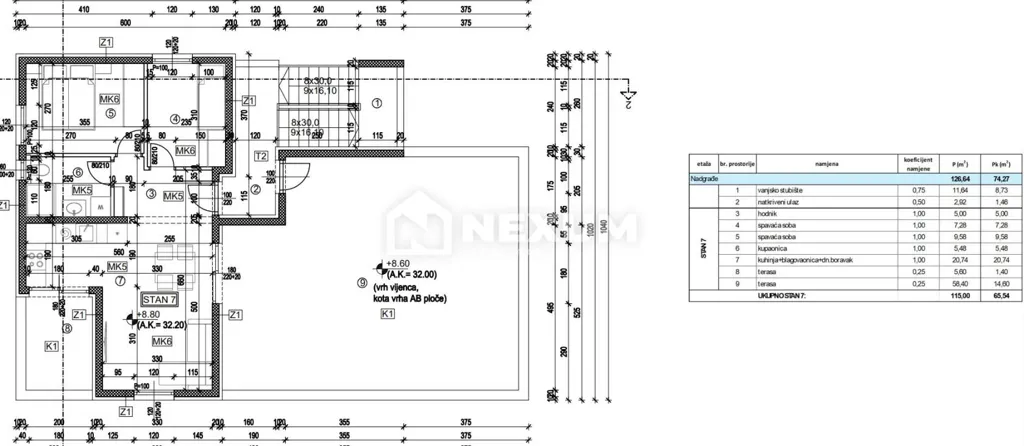 Plan - Two-Bedroom Apartment with Rooftop Terrace in Trogir