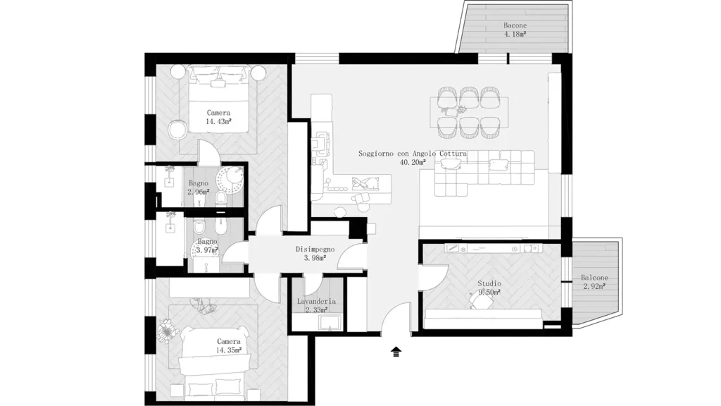 Plan - Apartment with Sea View Balconies in Cervia