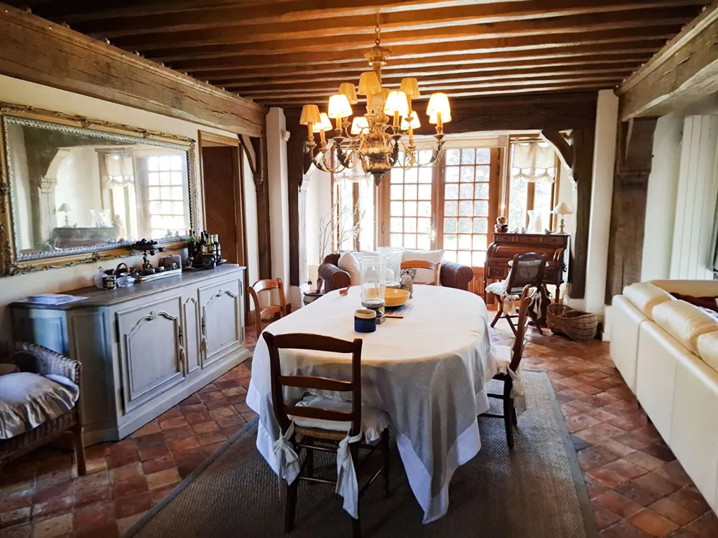 Dining Room - Norman House with Pool in Beuvron En Auge