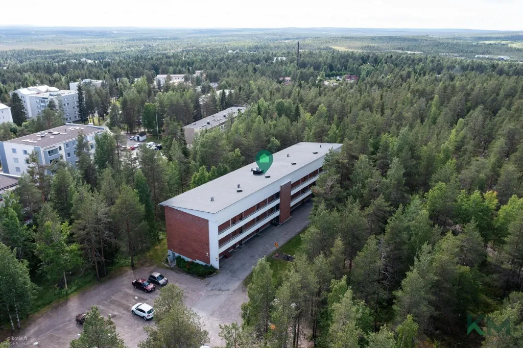 Vue aérienne - Retro-Styled Apartment with Balcony in Rovaniemi