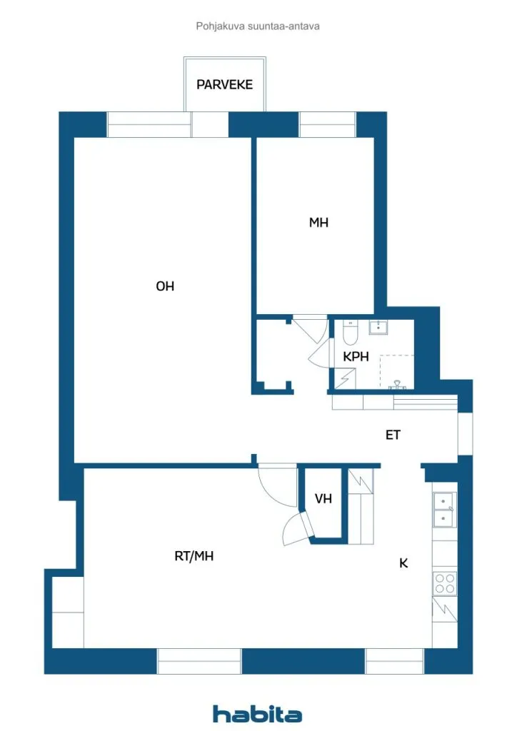 Planimetria - Flat with Balcony in Kemi Centre