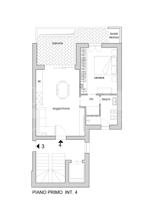 Plan - Contemporary Apartment with Terrace in Frattocchie