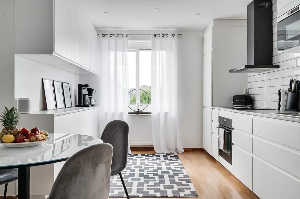 Köök - Modern Flat with Social Spaces near Nature in Stockholm