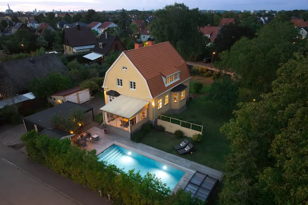 Õhuvaade - 1920s Villa with Pool in Skåne
