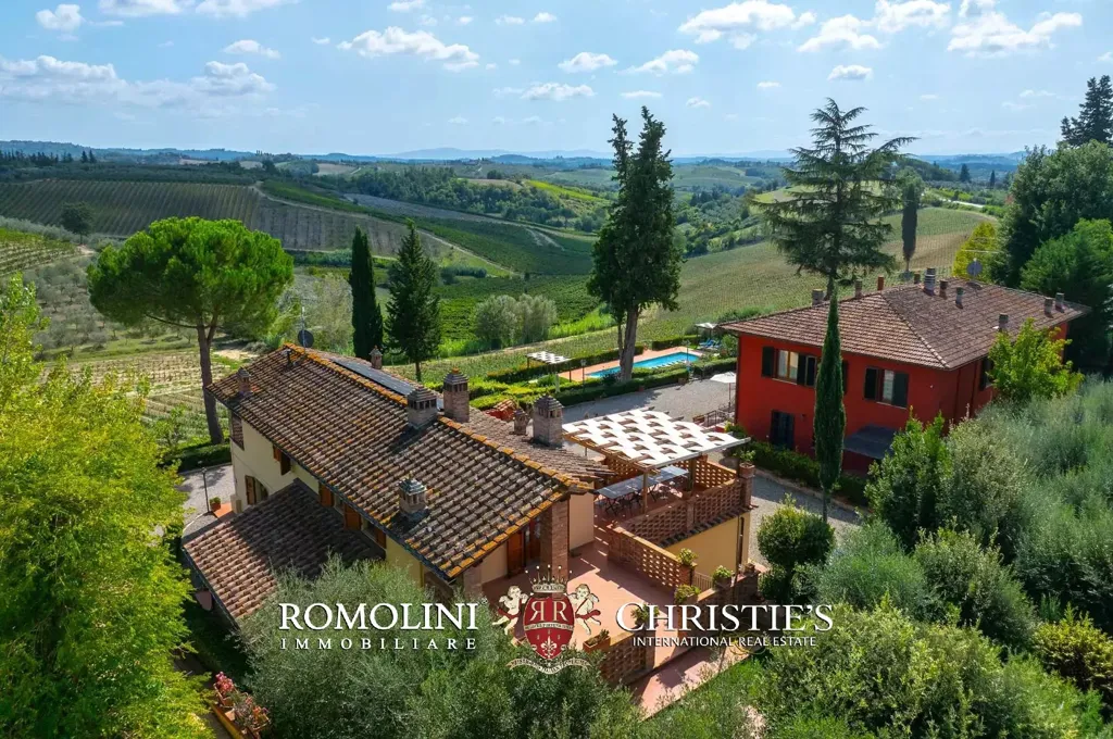 Vue aérienne - Villa with Pool and Vineyard in Certaldo, Tuscany