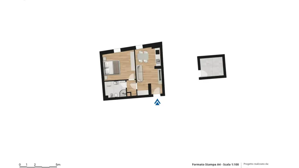 Plaan - Modernised Two-Bedroom Apartment in Casalfiumanese