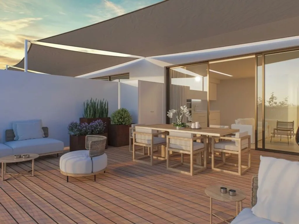 Terrace - Luxury 2-Bedroom Apartment with Pool in Tavira
