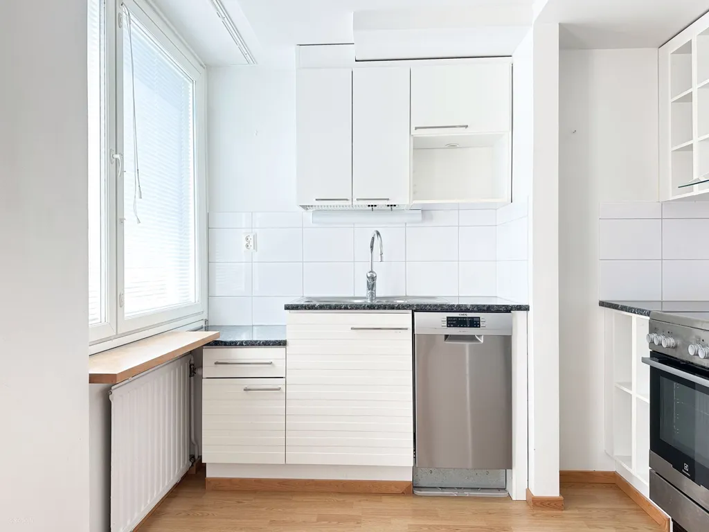 Kitchen - Modern Studio with Balcony in Tampere Centre
