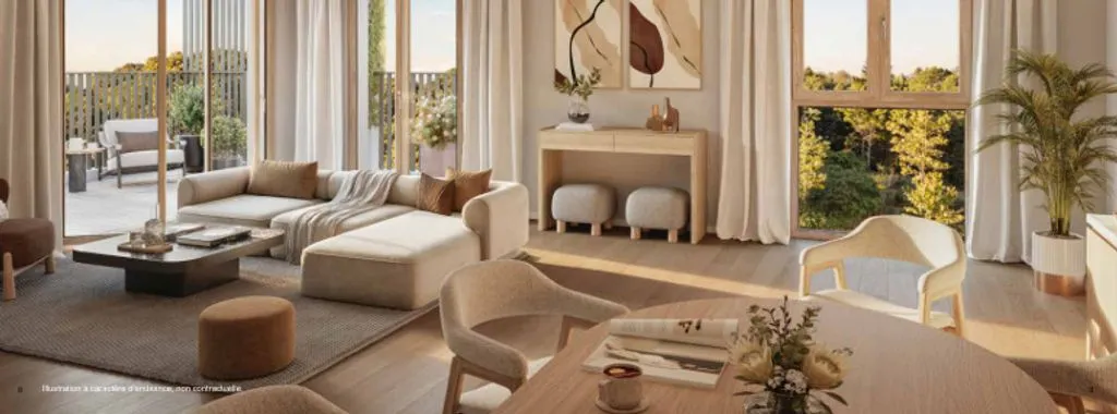 Séjour - Appartement Luxe avec Balcon à Châtenay-Malabry