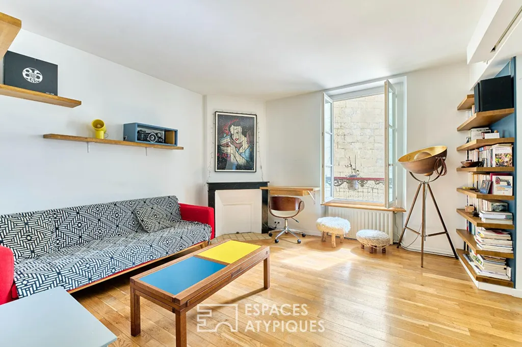 Séjour - Triplex Lumineux en Dernier Étage à Paris