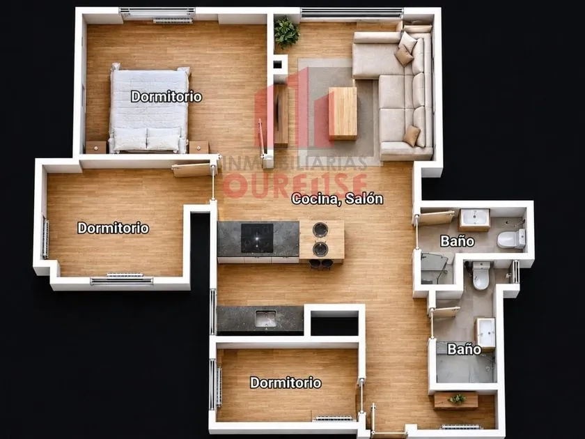 Plan - New Flat with Garden View in Ourense