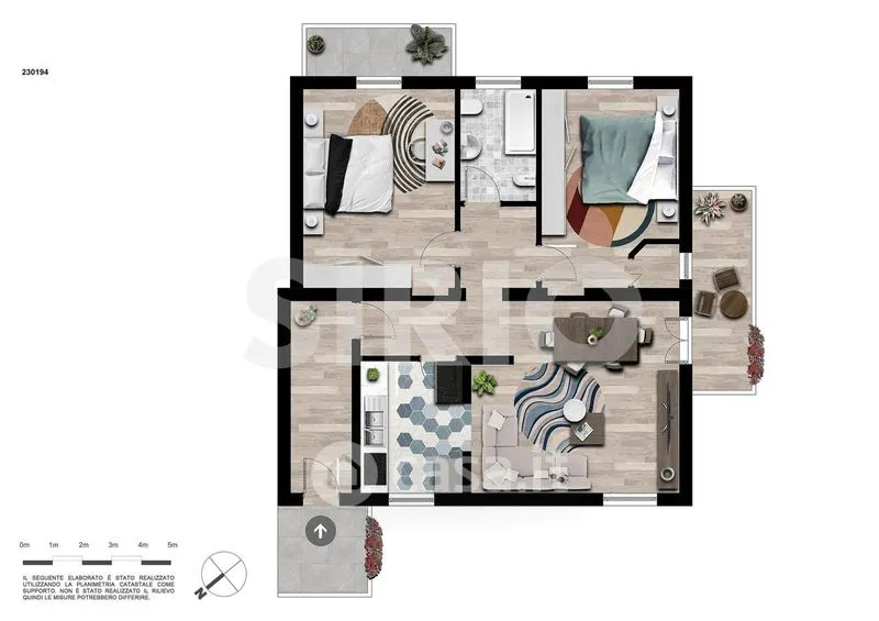 Plan - Central Triplex with Terrace in Gorizia