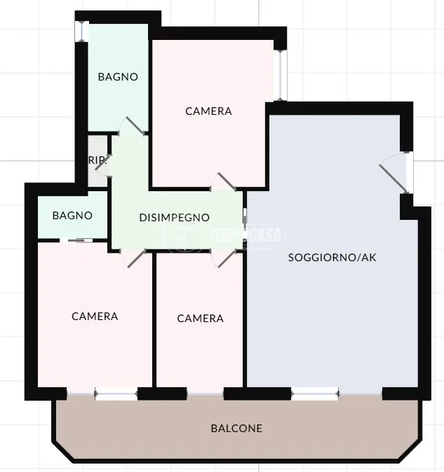 Plaan - Renovated Apartment with Balcony in Rome