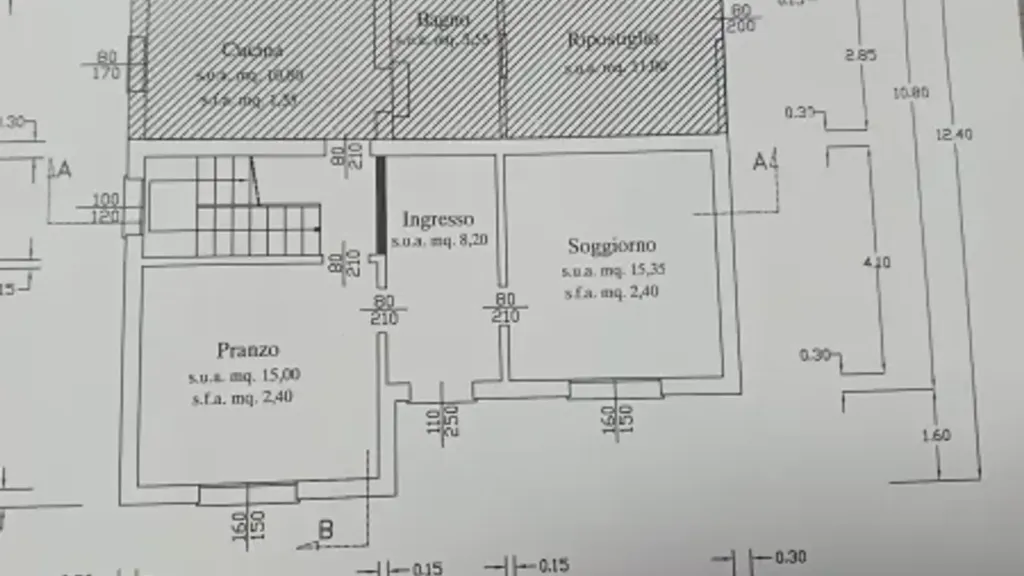 Plan - Rustic House with Garden near Canalbianco, Ceregnano