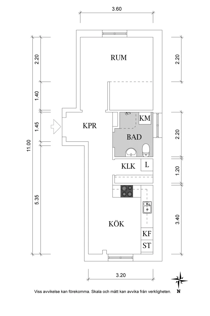 Plan - Apartment with High Ceilings in Central Jakobsberg