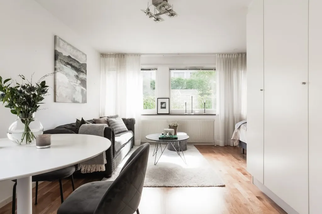 Séjour - Corner Flat with Park View in Göteborg