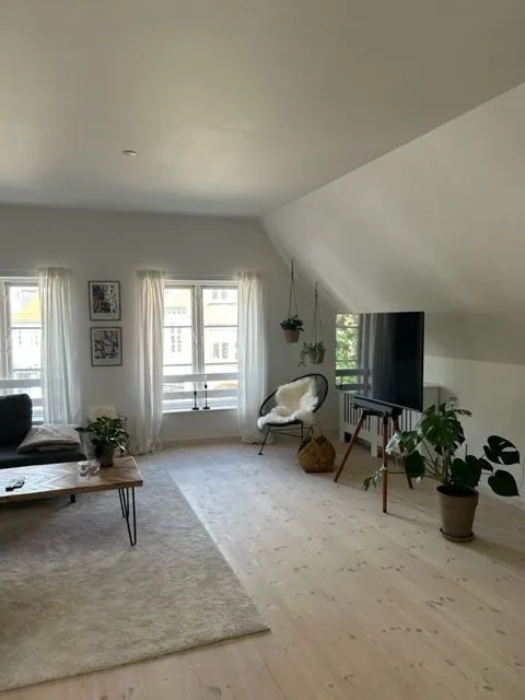 Living Room - Bright Apartment with Garden View in Haderslev