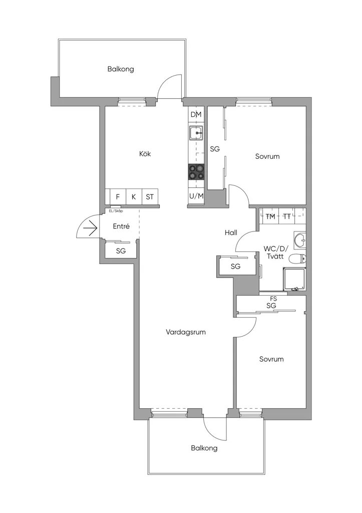 Plaan - Modern Flat with Balconies in Innovatum