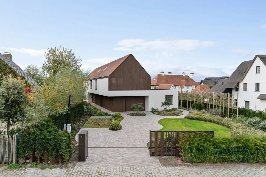 Vue aérienne - Villa Nouvelle Construction avec Piscine à Knokke