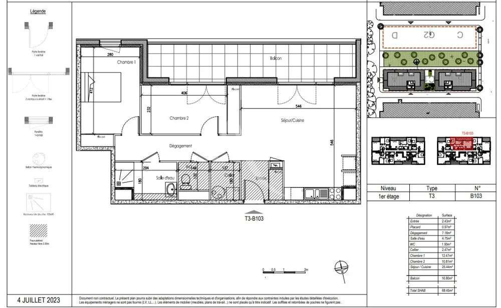 Plan - Appartement Neuf avec Balcon à Trelazé