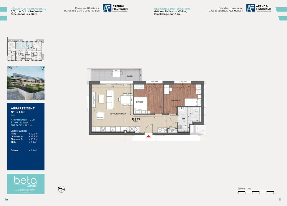 Plaan - New 2-Bedroom Apartment in Erpeldange