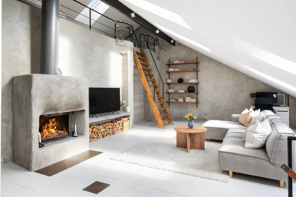 Soggiorno - Loft Apartment with South Balcony in Södermalm